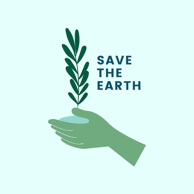 Save the earth and go green icon