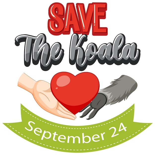 Free Vector save the koala day banner design