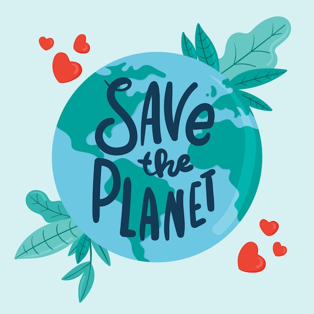 Free Vector save the planet concept