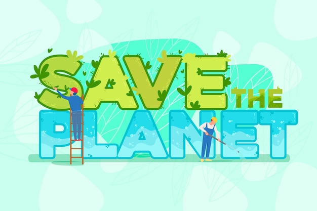 Free Vector save the planet concept