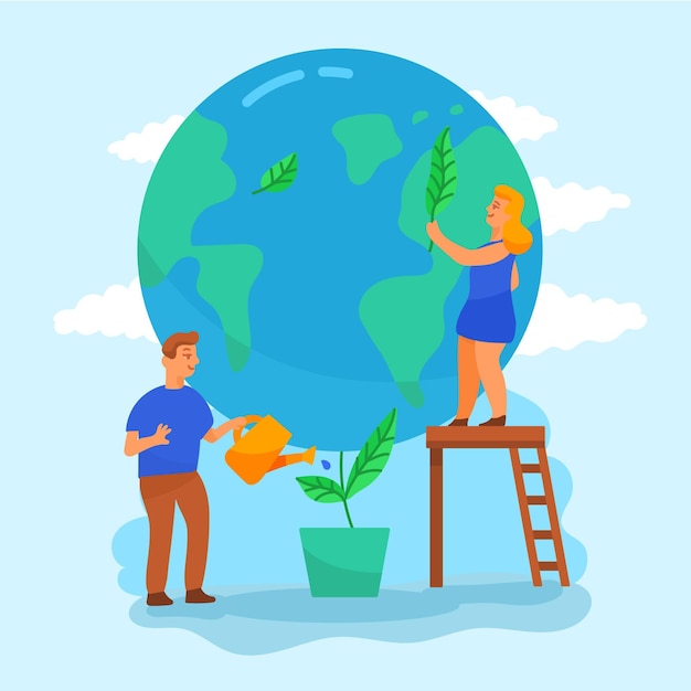 Free Vector save the planet concept