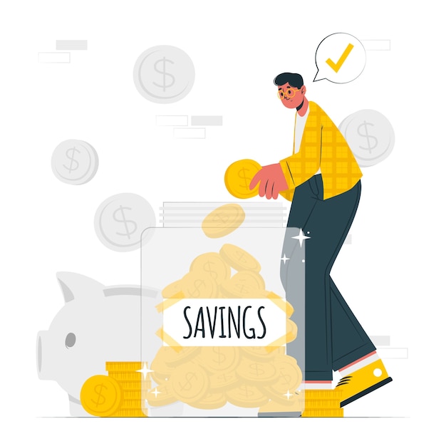 Saving money concept illustration