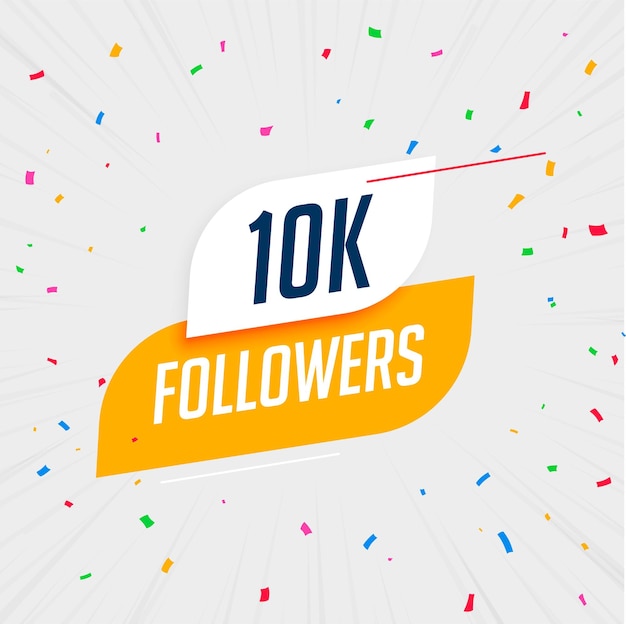 Free Vector say thank you to your ten thousand followers with celebration post