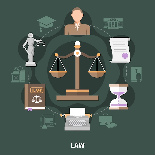 Free Vector scale of justice round composition