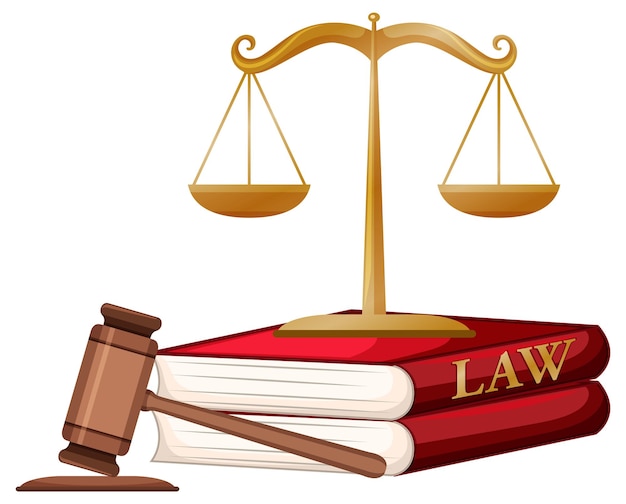 Free Vector the scales of justice and legal hammer