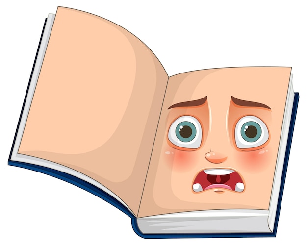 Free vector scared book illustration