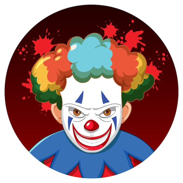 Free Vector scary creepy clown face