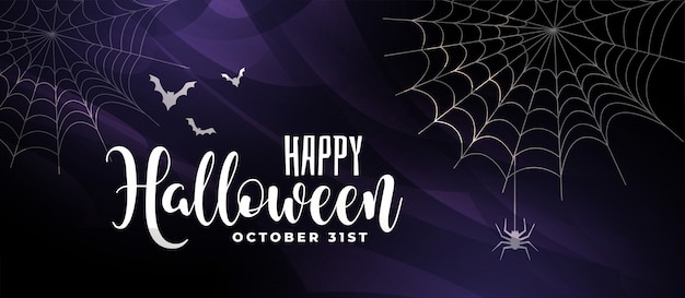 Scary halloween background with bats and spider web