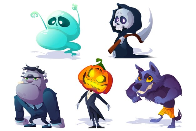 Scary Halloween characters and monsters