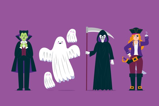 Scary halloween costume character collection