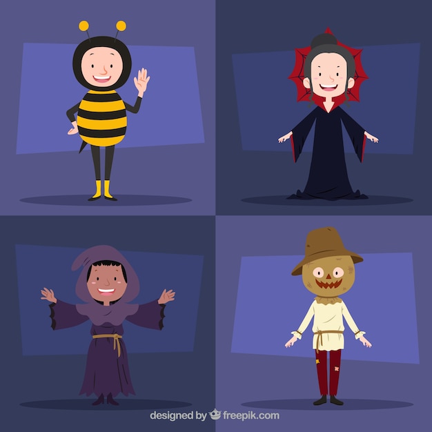 Free vector scary halloween costumes