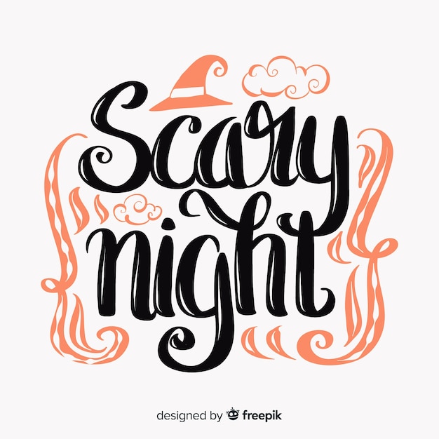 Scary night of halloween lettering background