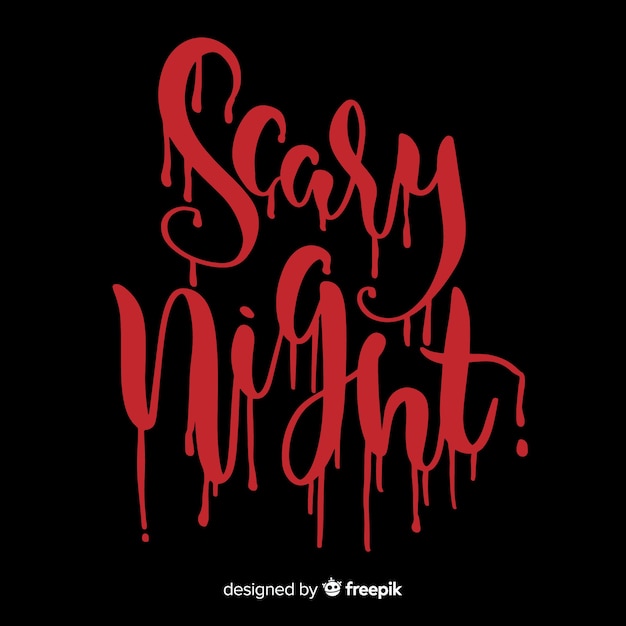 Free vector scary night of halloween lettering background