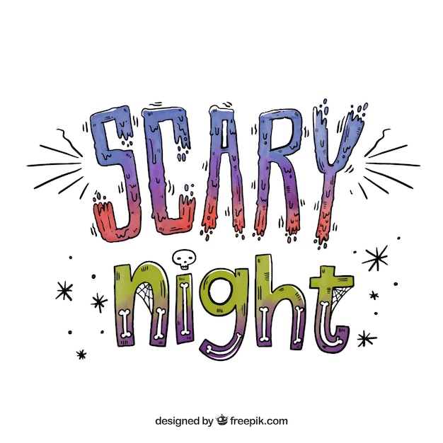 Scary night hand drawn background