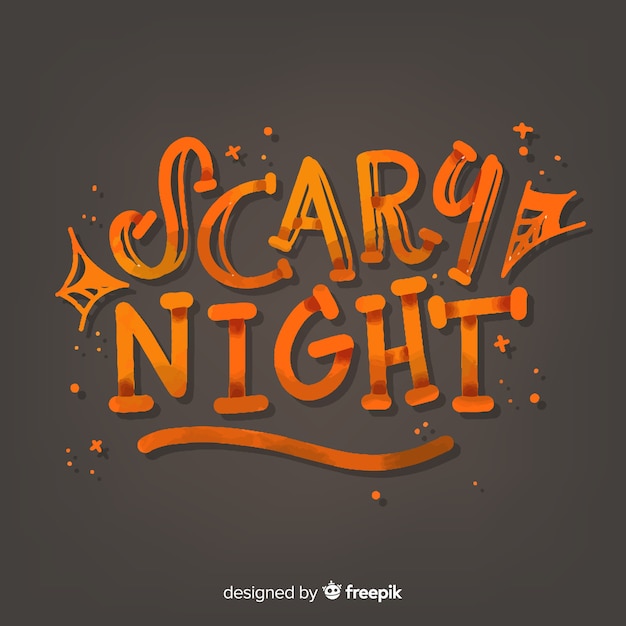 Free vector scary night lettering on black background