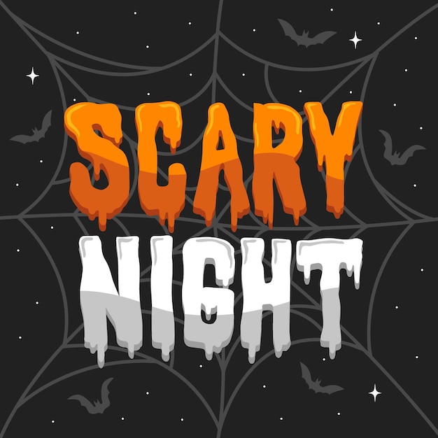 Free Vector scary night - lettering concept