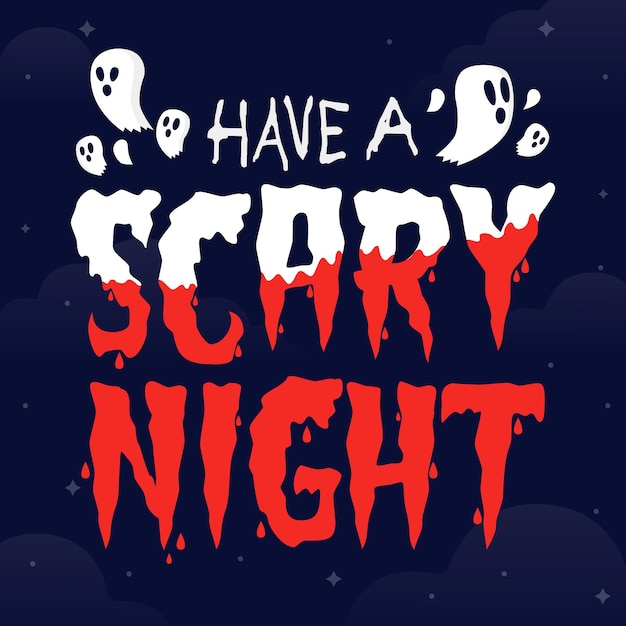 Free vector scary night - lettering theme