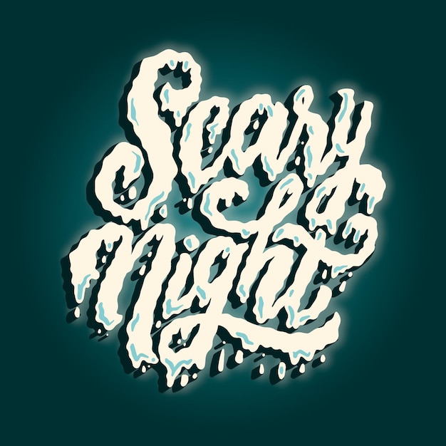 Scary night lettering