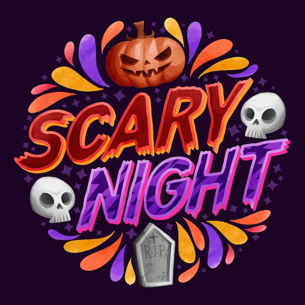 Scary night lettering