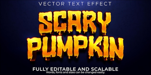 Scary pumpkin text effect editable dead and witch text style