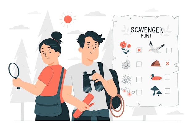 Free Vector scavenger hunt concept illustration