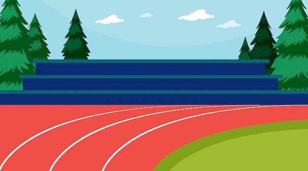 Free Vector scene of running track and field