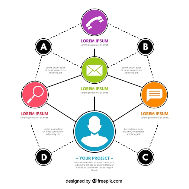 Scheme template with communication icons