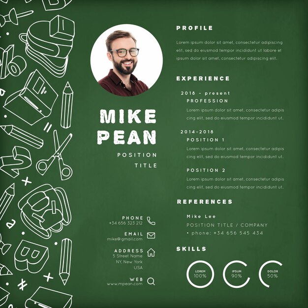 School academy online cv template