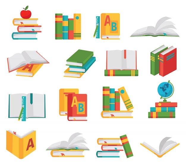 School Books Elements Set