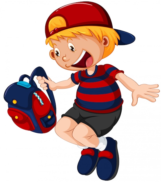 Free Vector a school boy character