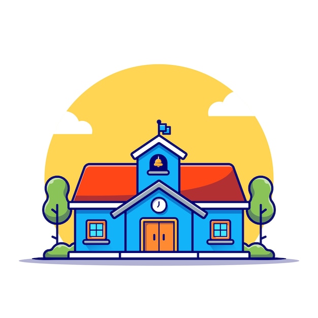 School building illustration