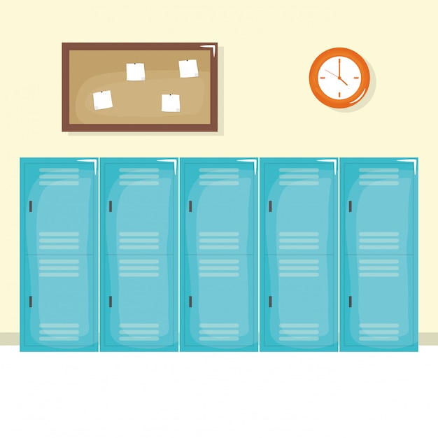 Free Vector school corridor scene isolated icon