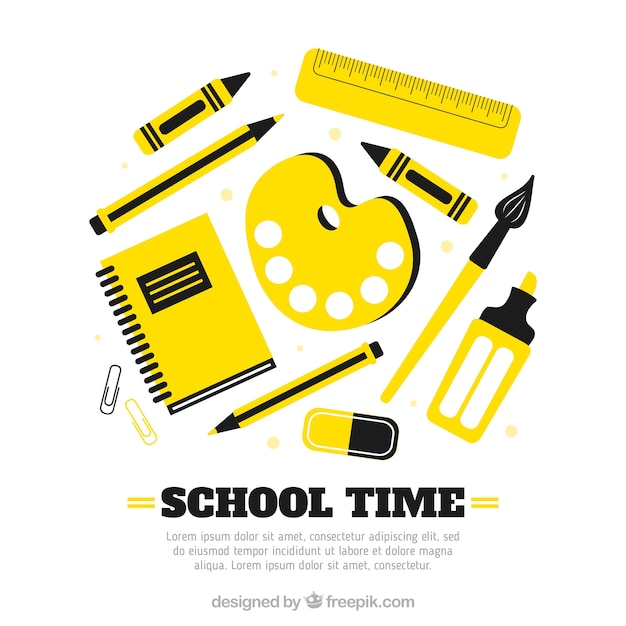 School elements background in flat style