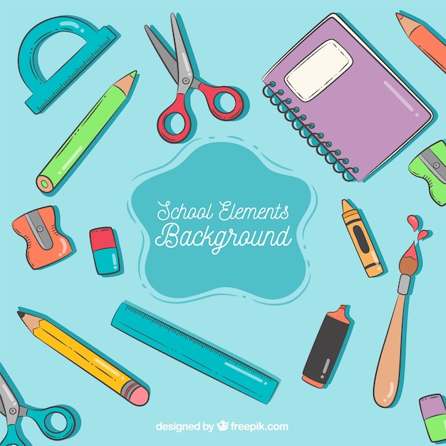 School elements background in flat style