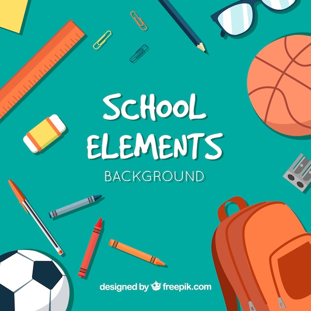 School elements background with education supplies