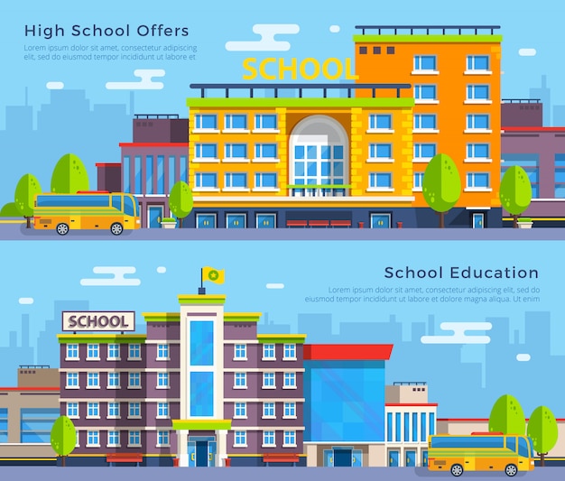 School Flat Banners