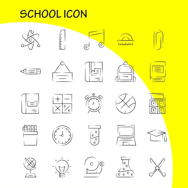 School Icon Hand Drawn Icon Pack For Designers And Developers Icons Of Education Globe School Backpack Bag Learn Learning School Vector