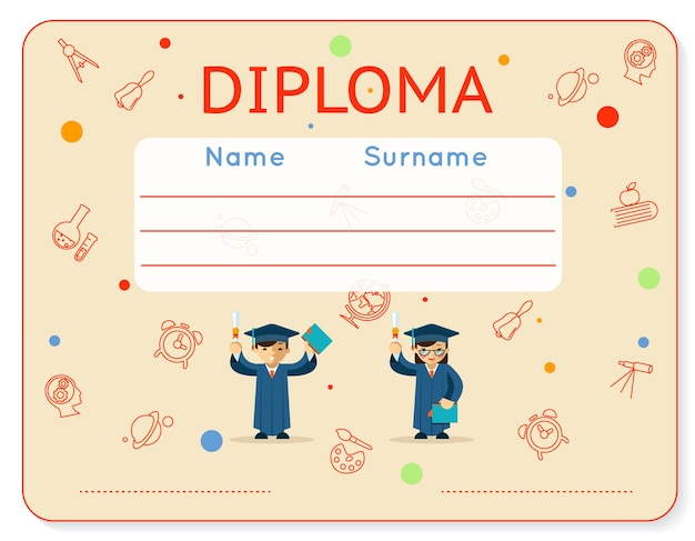 school kids diploma.