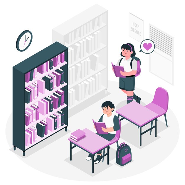 School library concept illustration