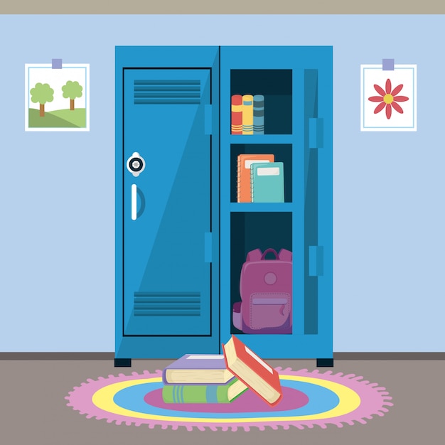 School locker and supplies 