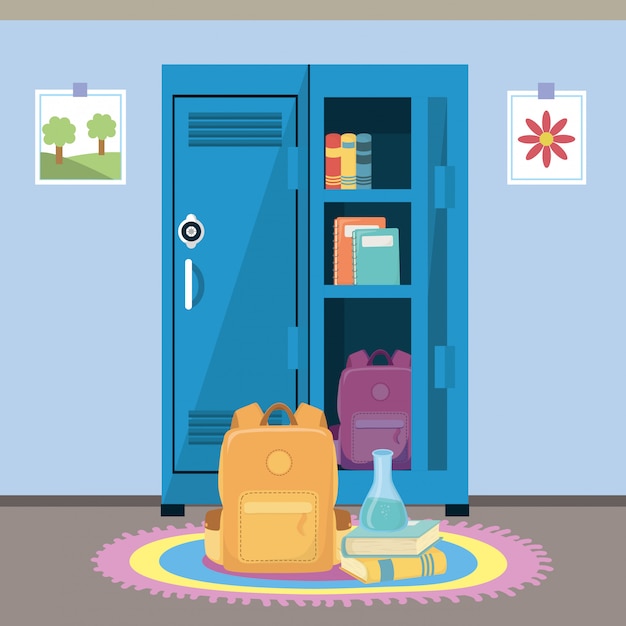 School locker and supplies 