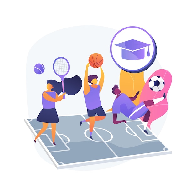 School sports team abstract concept   illustration. School children club, competitive team sports for kids, after-school activity, local tournament, athletic exercise  