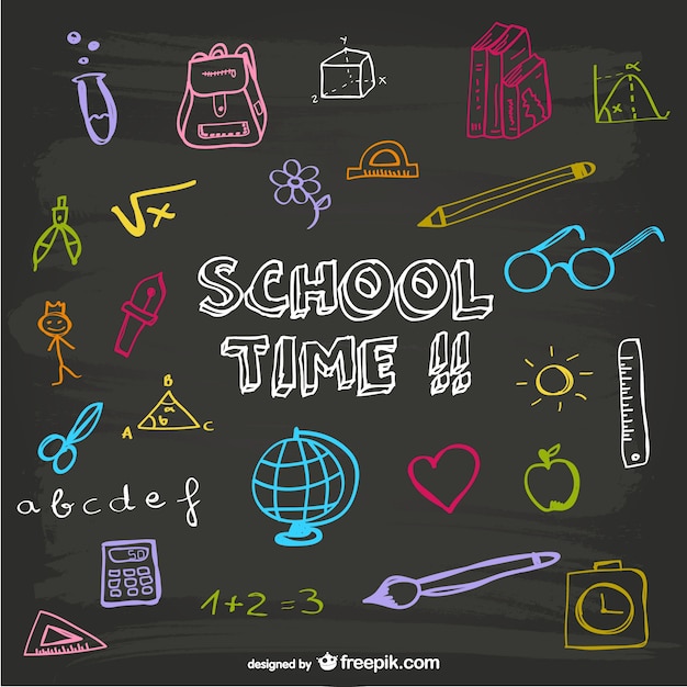 Free Vector school time blackboard design 