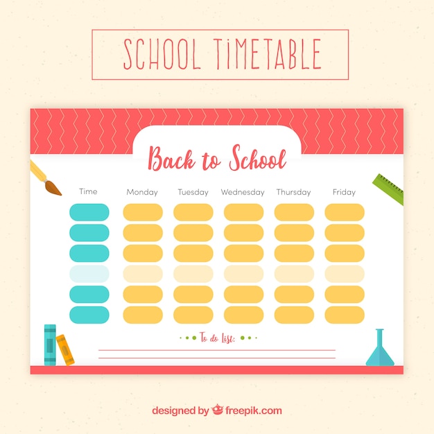 School timetable to organize activities