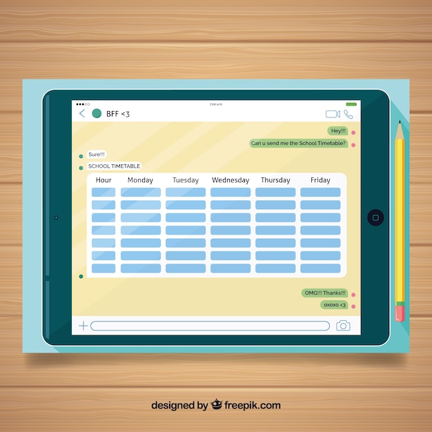 Free Vector school timetable template with flat design