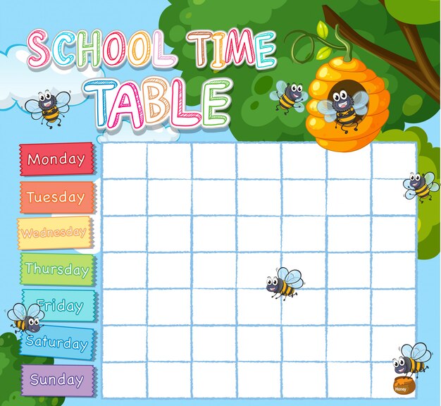 School timetable template