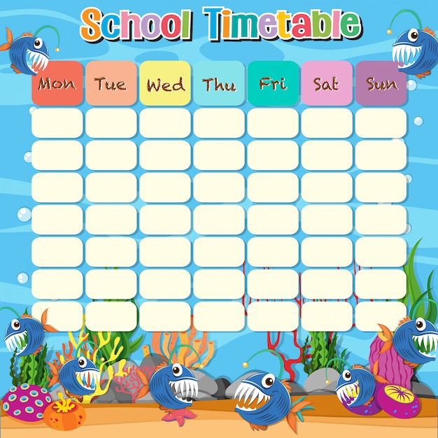 School timetable template