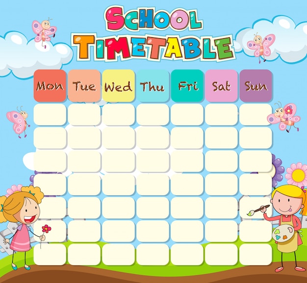 School timetable template