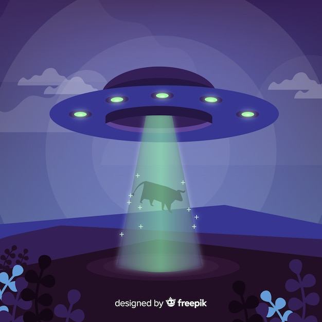 Free vector sci-fi abduction background