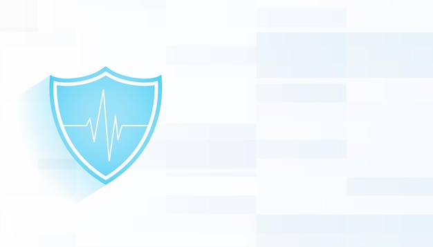 Free Vector sci fi medical service background with protect shield and ecg graph